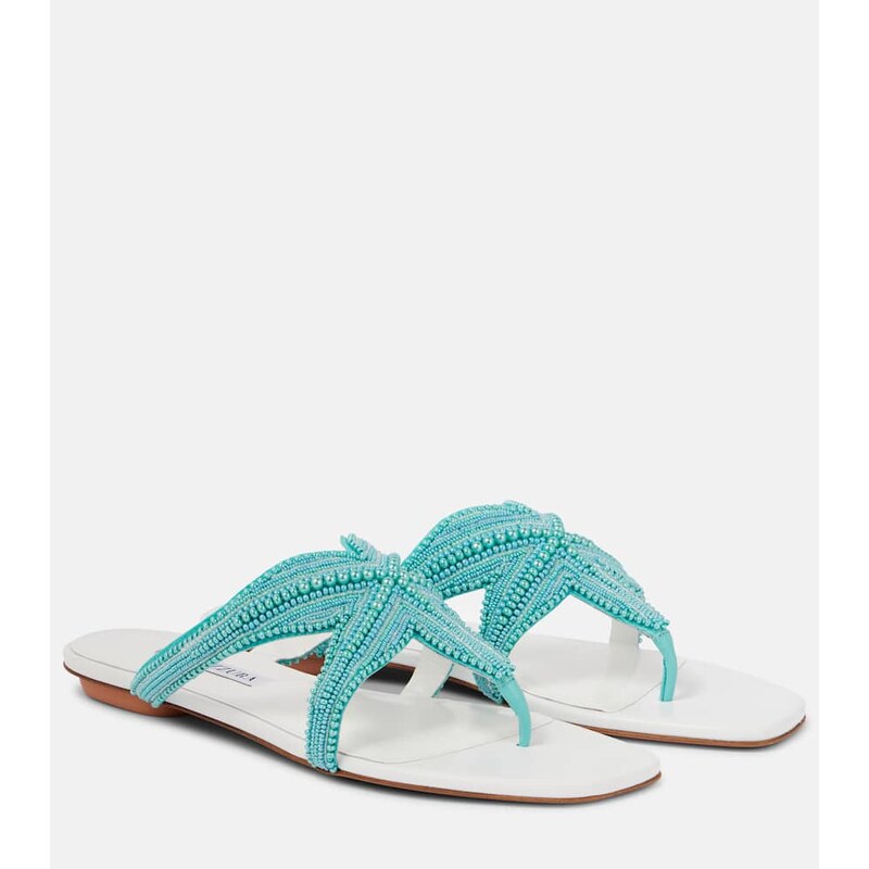 Aquazzura Reef Star embellished leather sandals