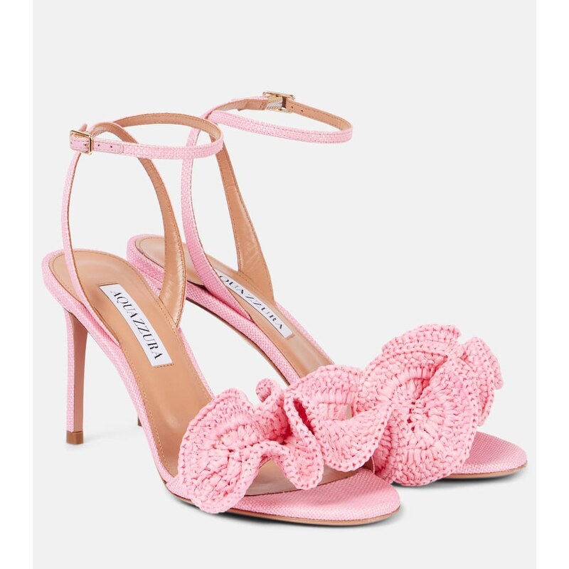 Aquazzura Noches Tropicales 85 raffia sandals