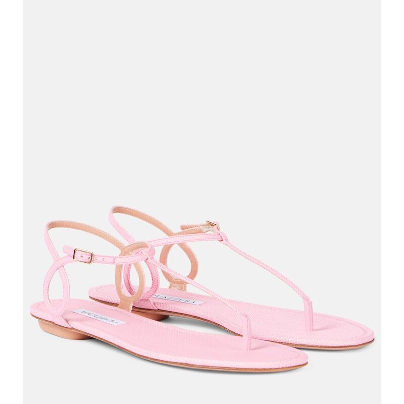 Aquazzura Almost Bare raffia-effect sandals