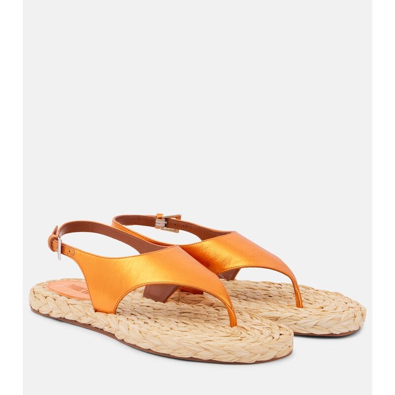 Paris Texas Amalfi metallic leather thong sandals