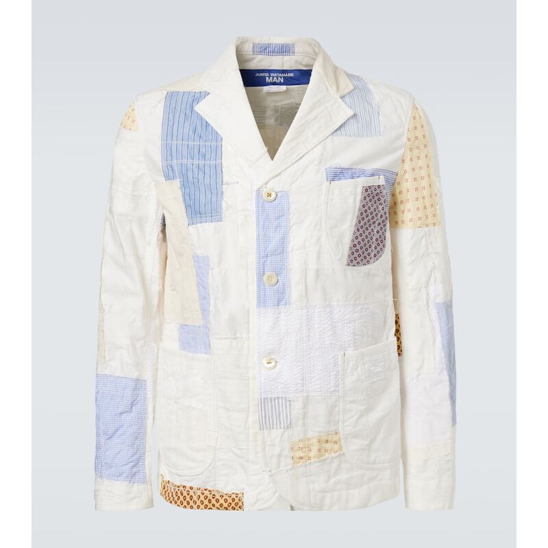 Junya Watanabe Patchwork cotton and linen-blend blazer