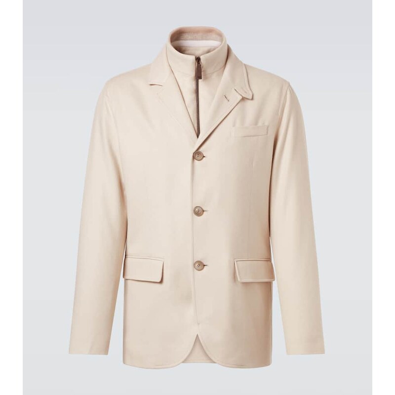 Herno Layered silk and cashmere blazer