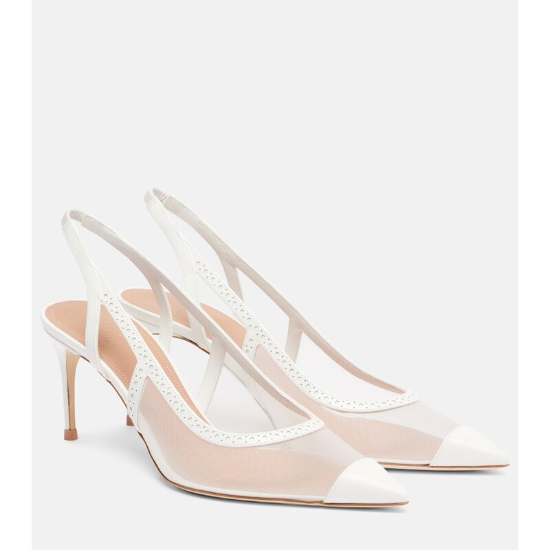 Malone Souliers Aubrey 70 mesh slingback pumps