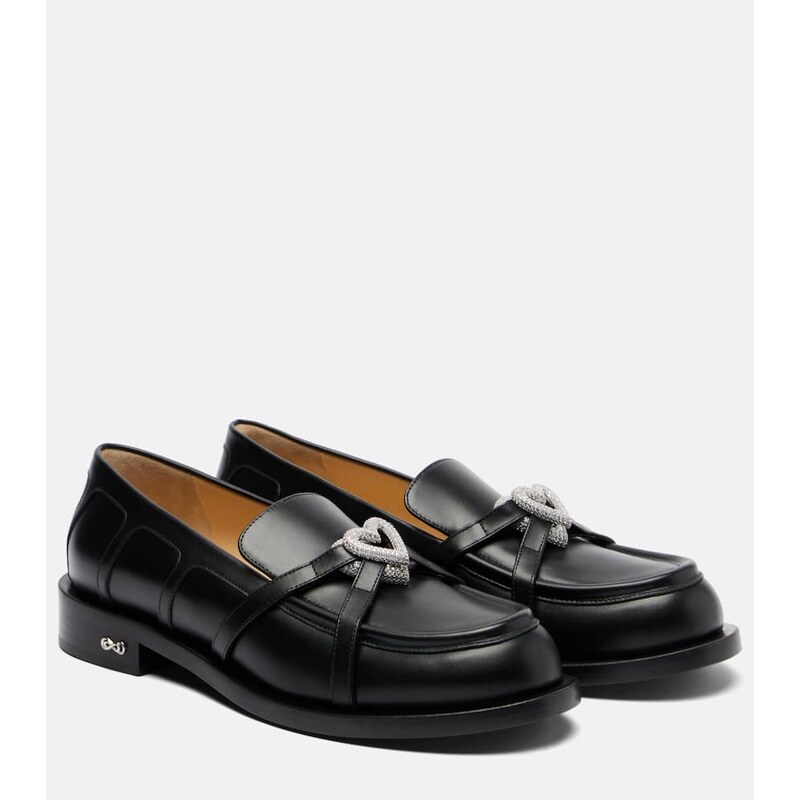 Mach & Mach Double Heart leather loafers