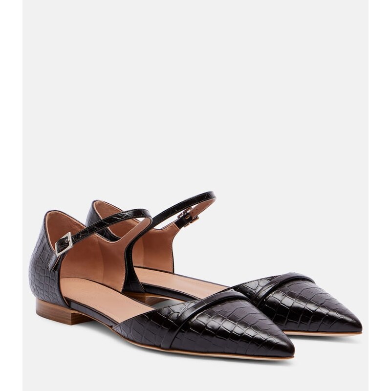 Malone Souliers Ulla croc-effect leather flats