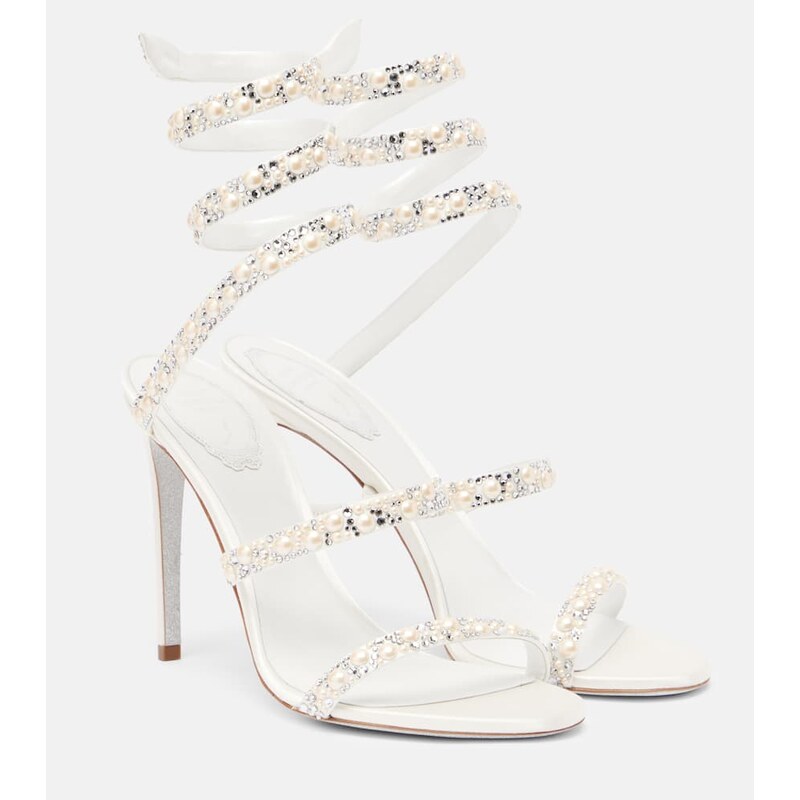 Rene Caovilla Cleo 105 embellished satin sandals