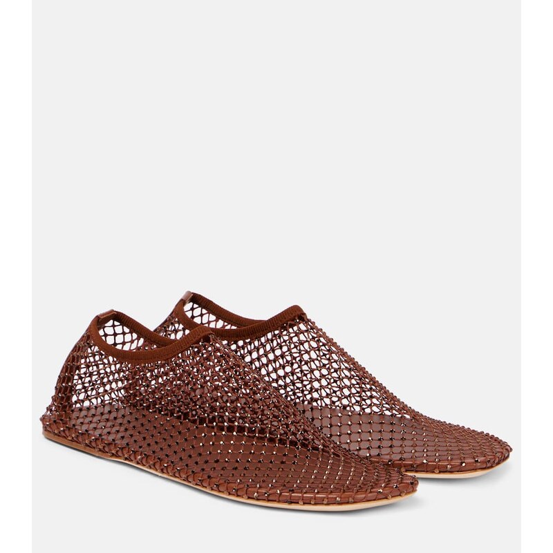 Christopher Esber Minette crystal-embellished mesh flats