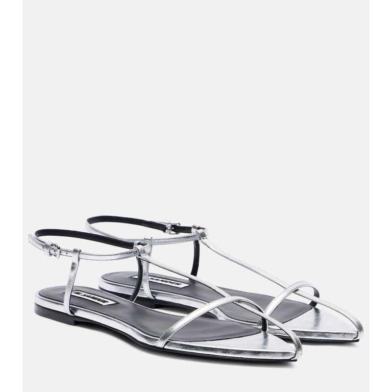 Jil Sander Metallic leather sandals
