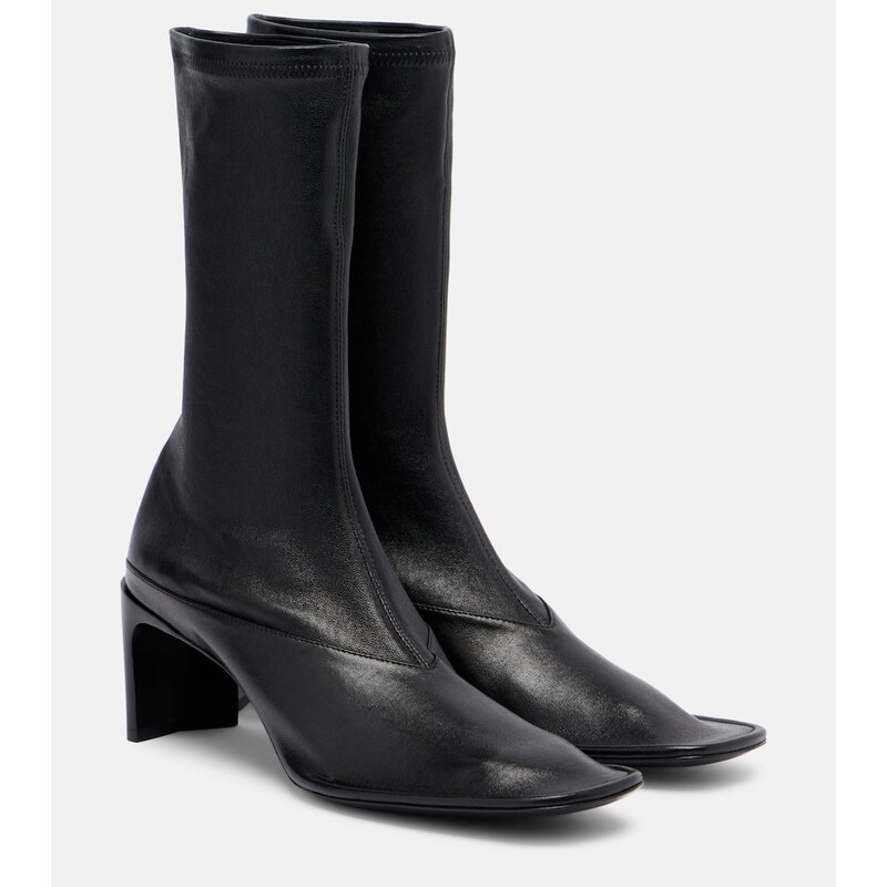 Kozačky Jil Sander z kůže v černé barvě