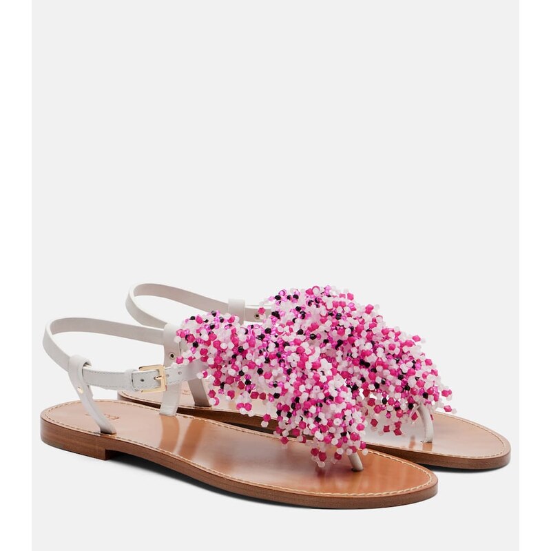 Pucci Embroidery beaded leather sandals