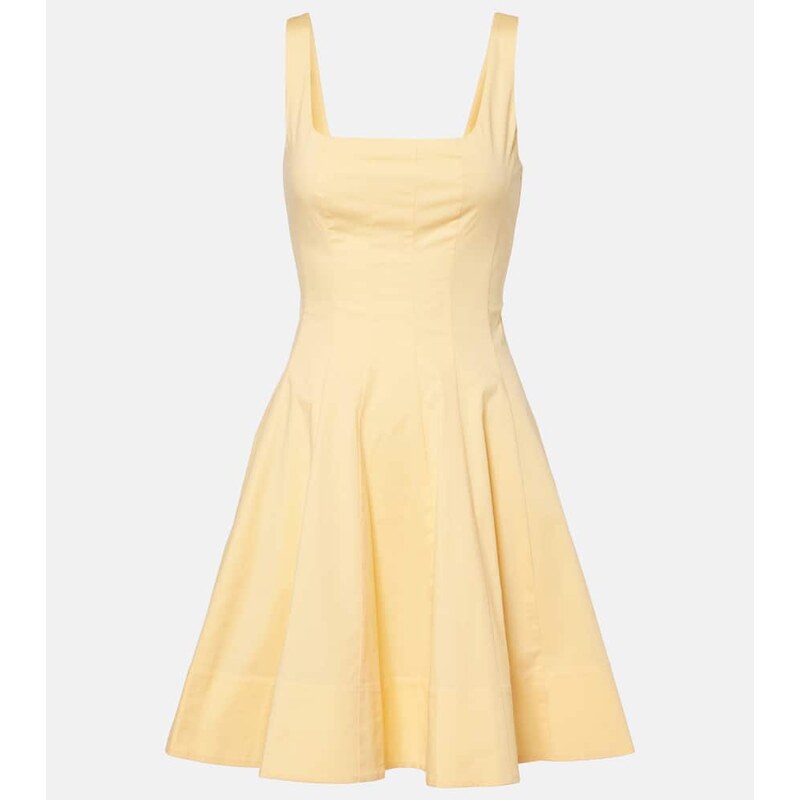 Staud Romy gathered cotton minidress