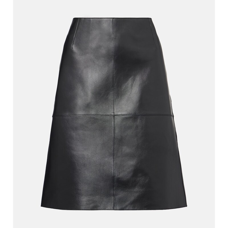 Toteme Paneled leather midi skirt