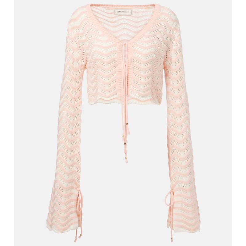 Bananhot Miana striped cotton-blend crop top