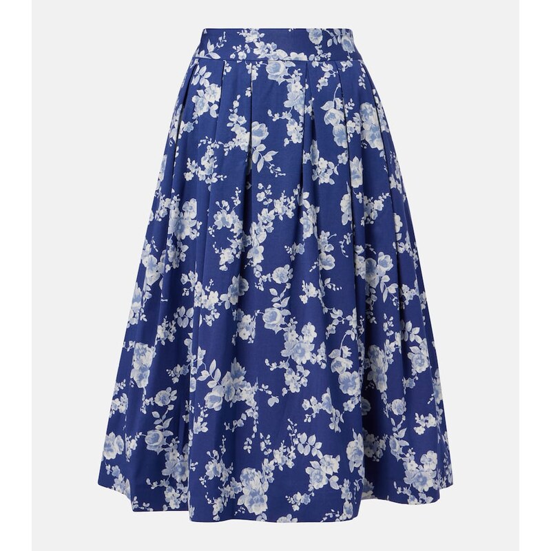 Carolina Herrera Floral faille midi skirt