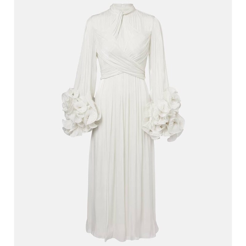 Costarellos Ruffled pleated gown