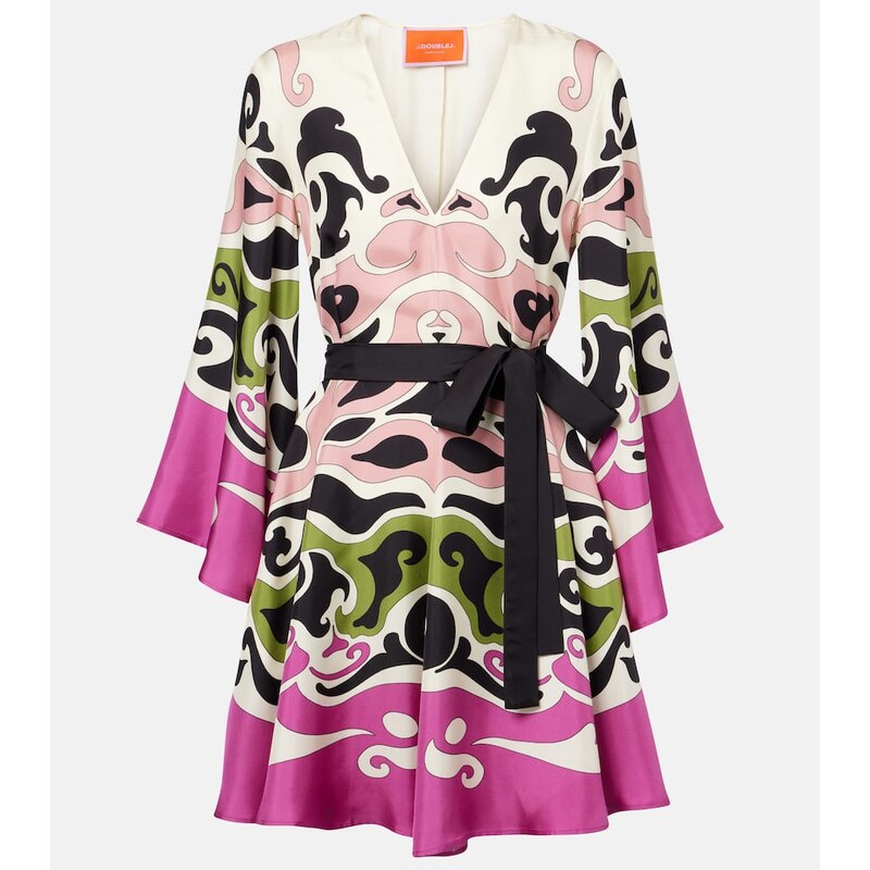 La DoubleJ Magnifico printed silk twill minidress