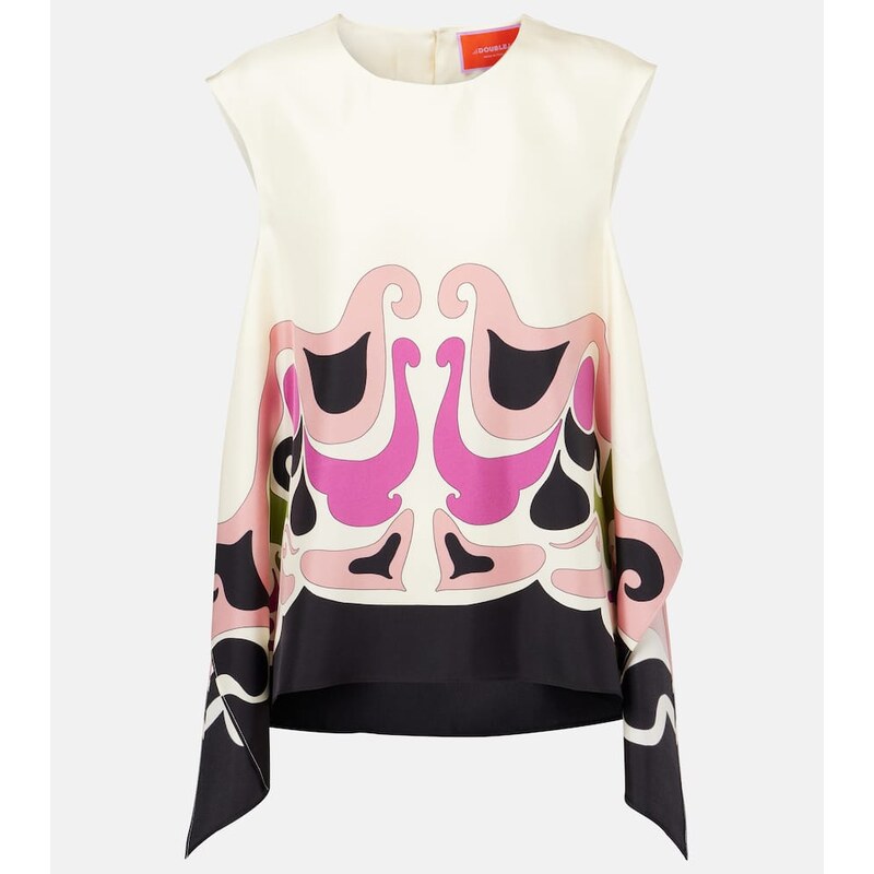 La DoubleJ San Carlo printed silk twill top