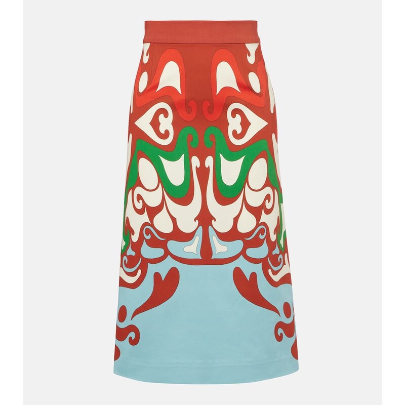 La DoubleJ Baia printed cotton-blend midi skirt