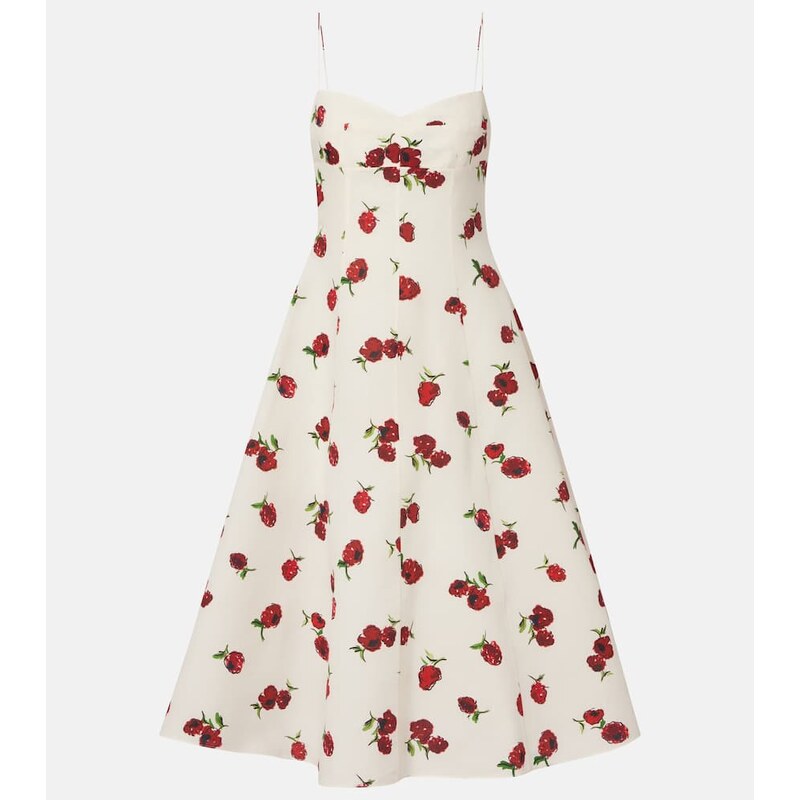 Khaite Isabella printed silk and cotton midi dress