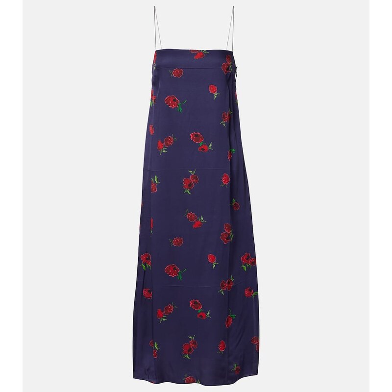 Khaite Sicily printed twill slip dress