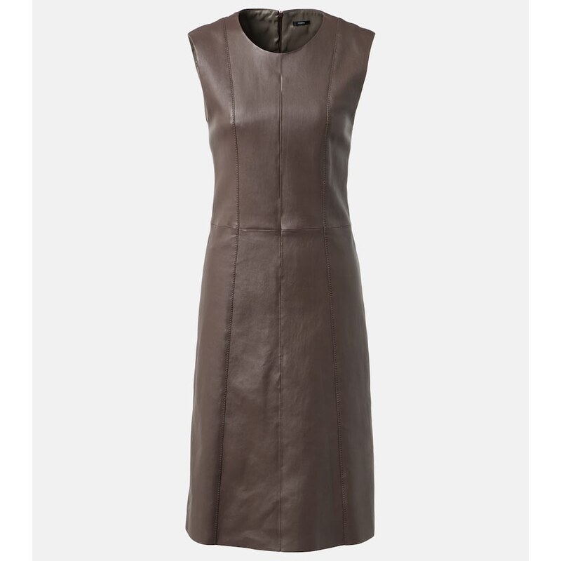 Joseph Leather midi dress