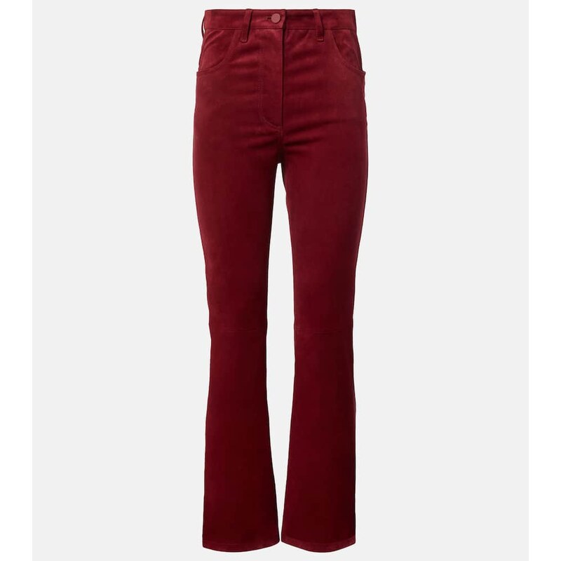 Joseph High-rise suede slim pants