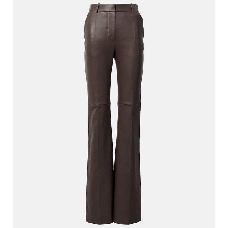 Joseph Tafira mid-rise leather flared pants