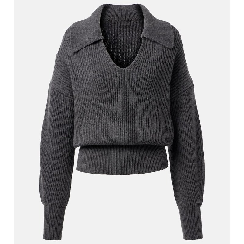 Joseph Ribbed-knit wool-blend polo sweater