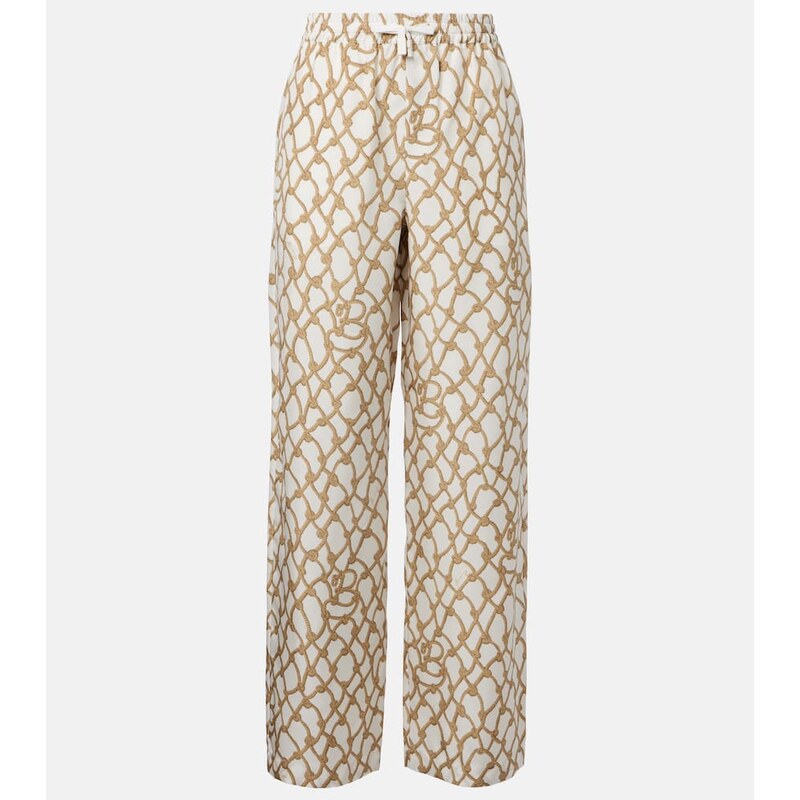 Burberry Printed high-rise silk palazzo pants