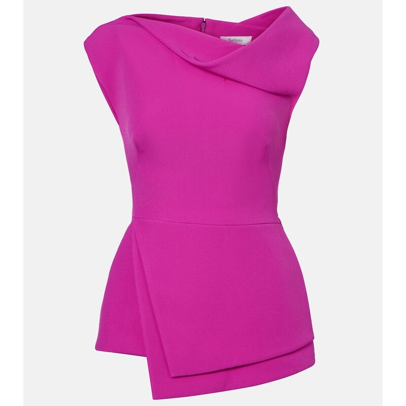 Safiyaa Farrah draped crepe top