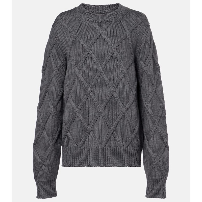 Světlá šedá svetr z virenního vlnění od Jil Sander