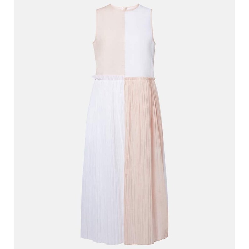 Jil Sander Pleated cotton organza muslin midi dress