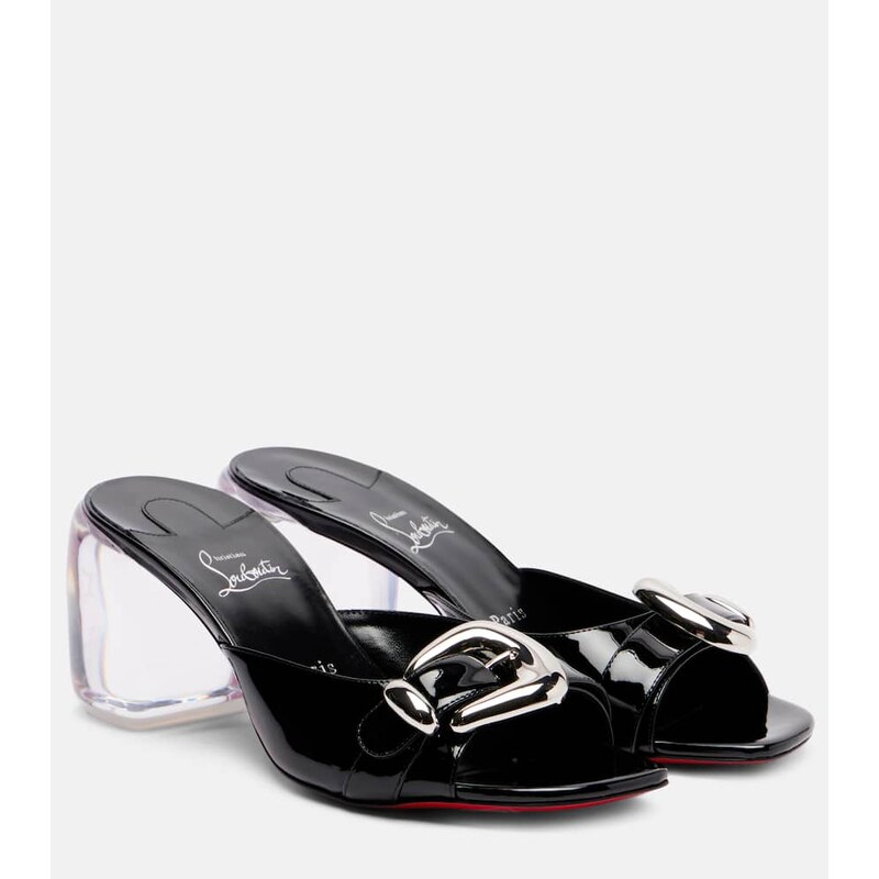 Christian Louboutin Minny Bubble 70 patent leather mules
