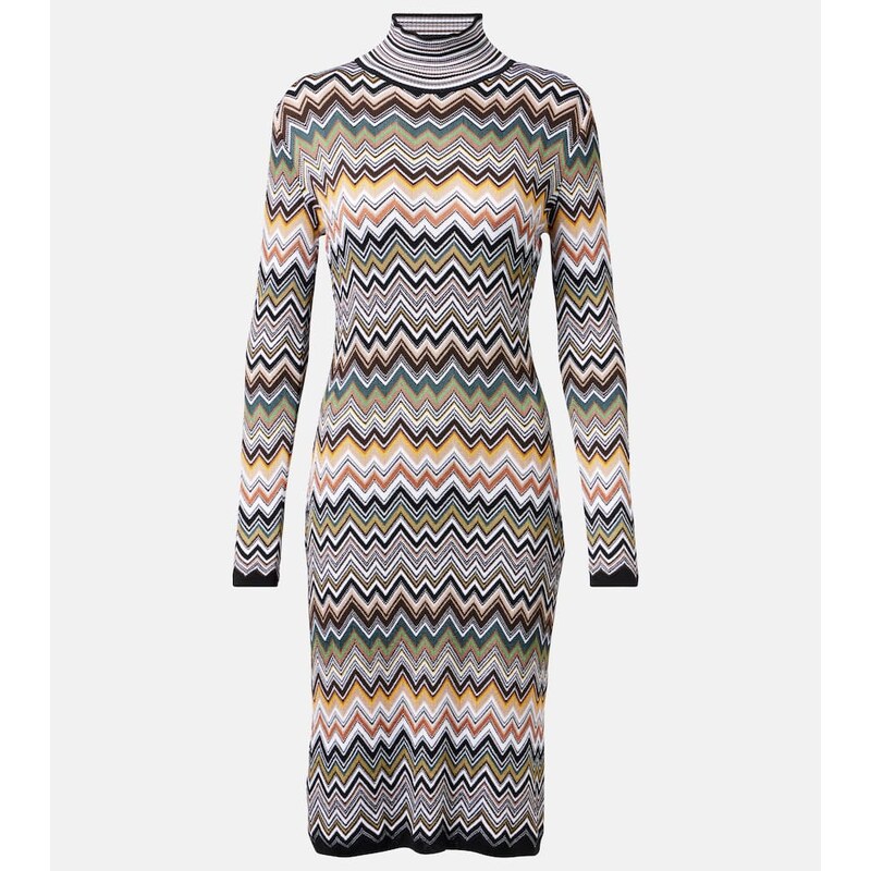 Missoni Zigzag midi šaty v multicoloru