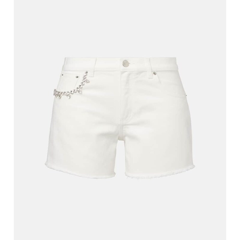 Area Crystal-embellished denim shorts