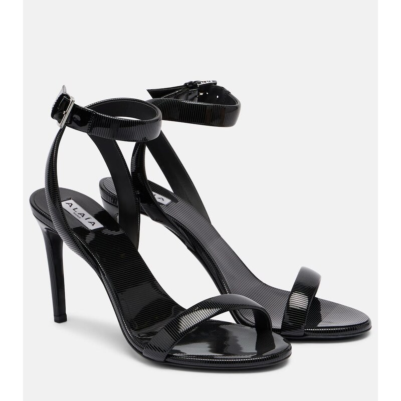 Alaïa Chain trompe lœil patent leather sandals
