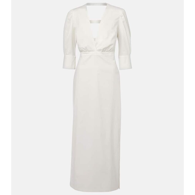Adriana Degreas Puff-sleeve cotton maxi dress