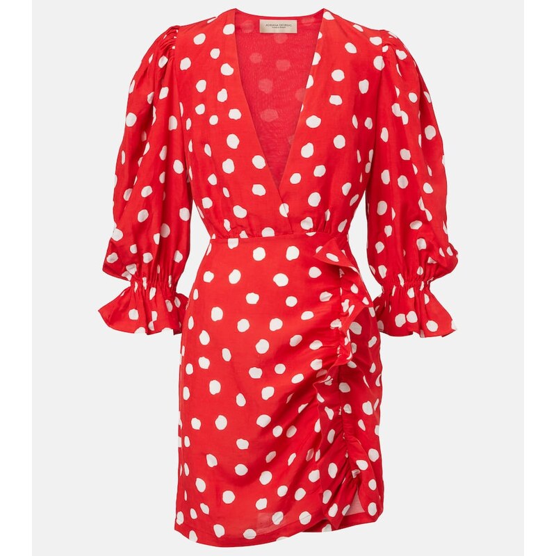 Adriana Degreas Polka-dot ruffled minidress