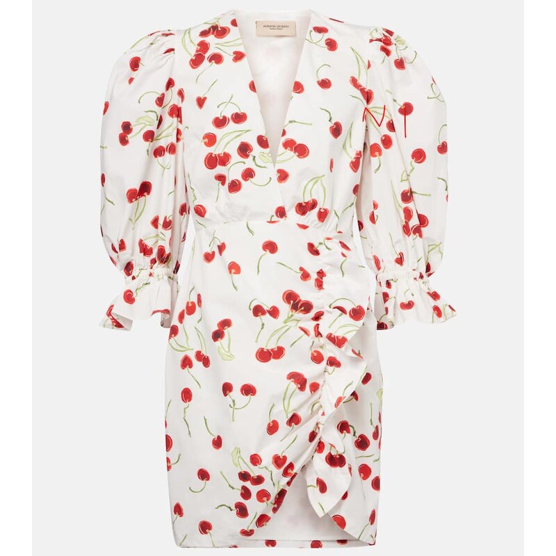 Adriana Degreas Puff-sleeve cotton-blend minidress