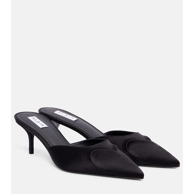 Alaïa Le Cœur 3D 55 satin mules