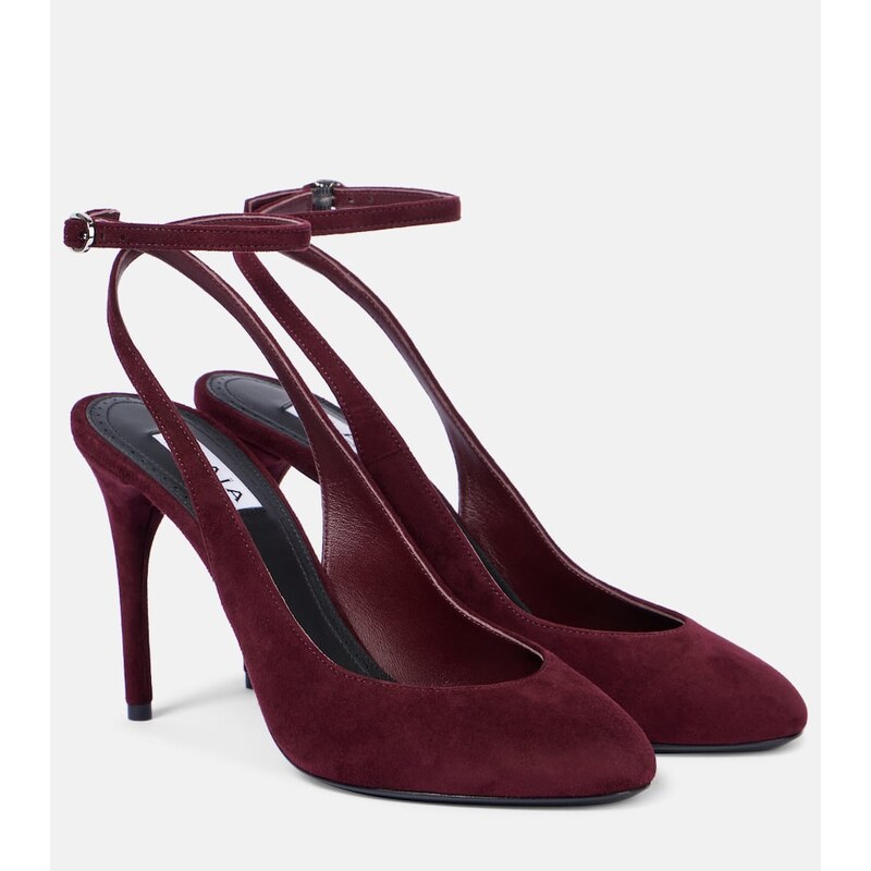Alaïa Decolette 90 suede slingback pumps