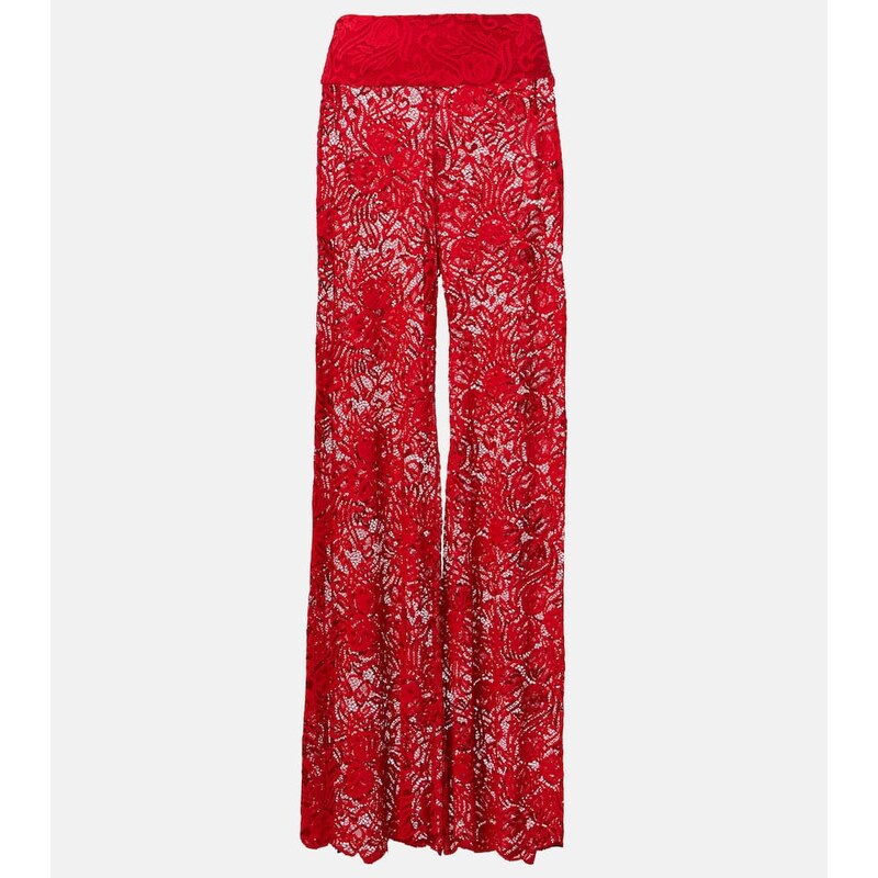 Alexandra Miro Paloma lace wide-leg pants