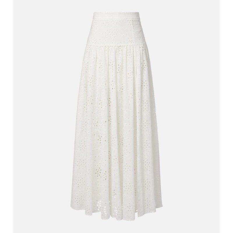 Alexandra Miro Serena broderie anglaise cotton maxi skirt