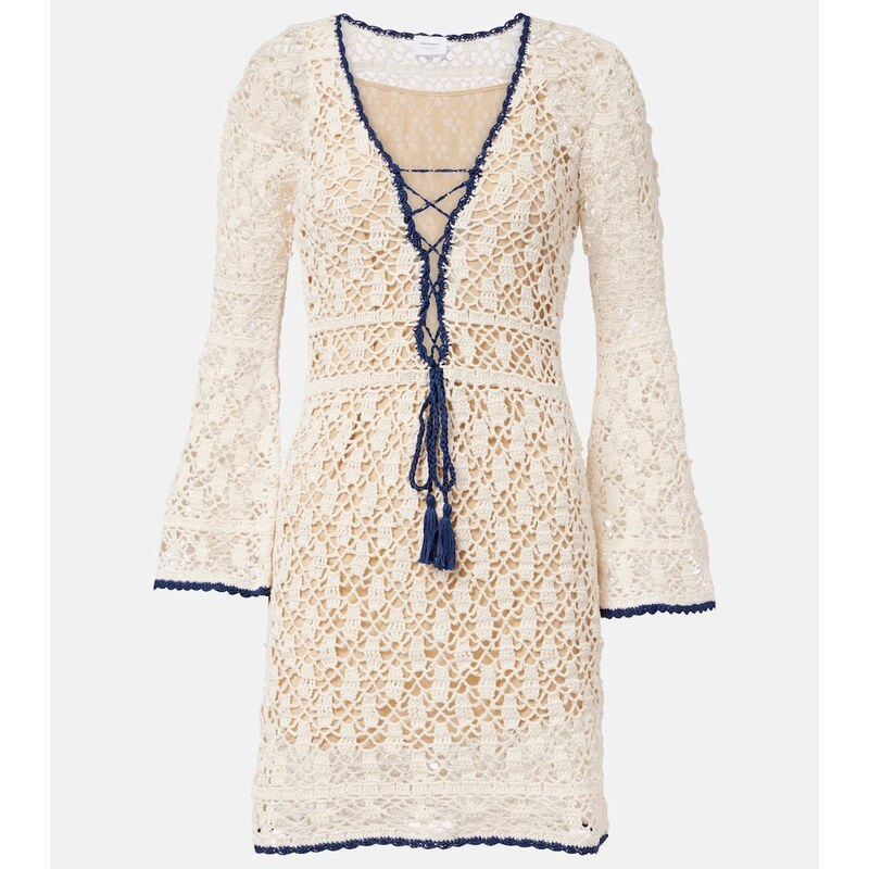 Anna Kosturova Bianca crochet cotton minidress