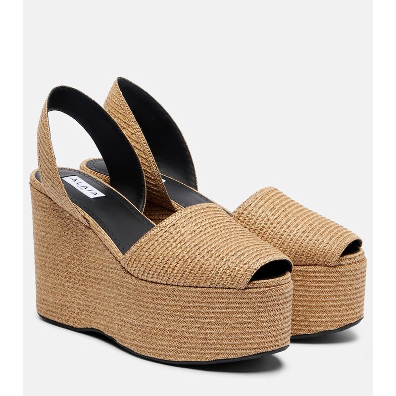 Alaïa Straw wedge sandals