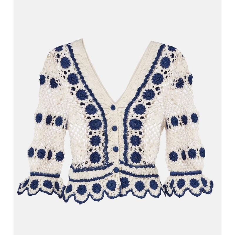 Anna Kosturova Bouquette crochet cotton cardigan