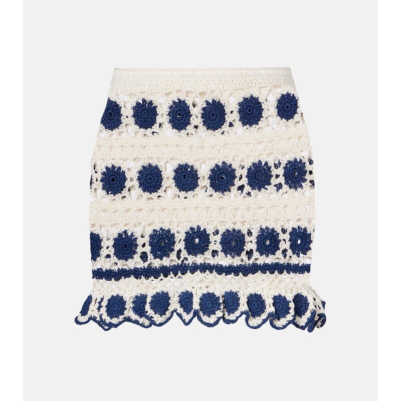 Anna Kosturova Bouquette crochet cotton miniskirt