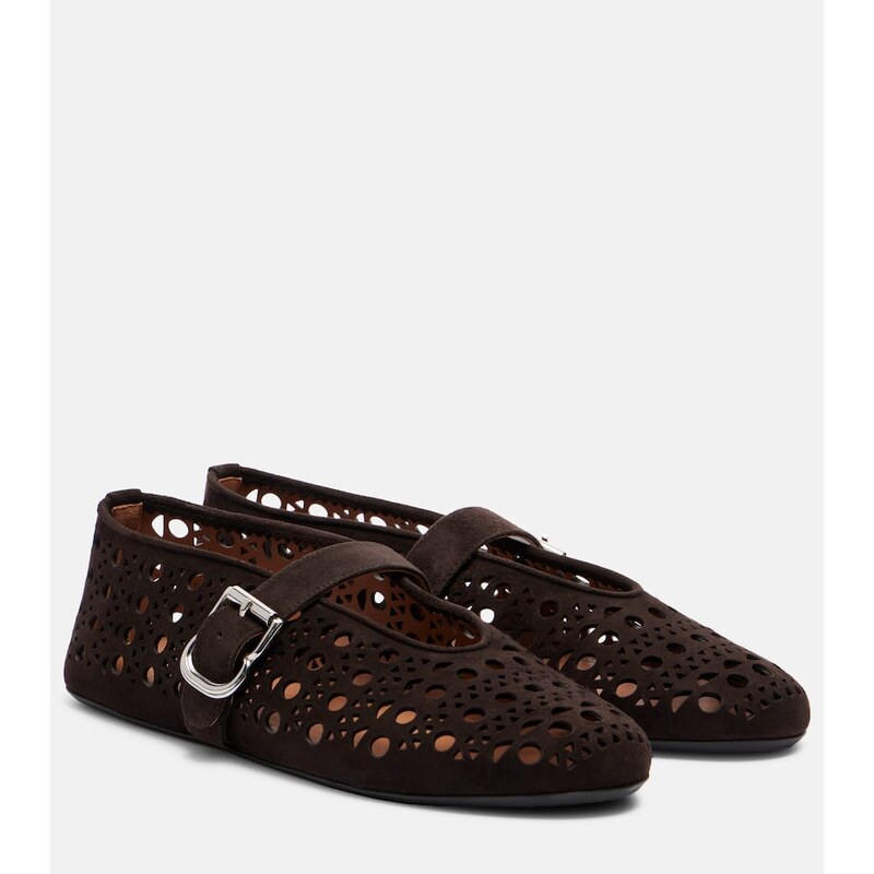 Alaïa Vienne suede ballet flats