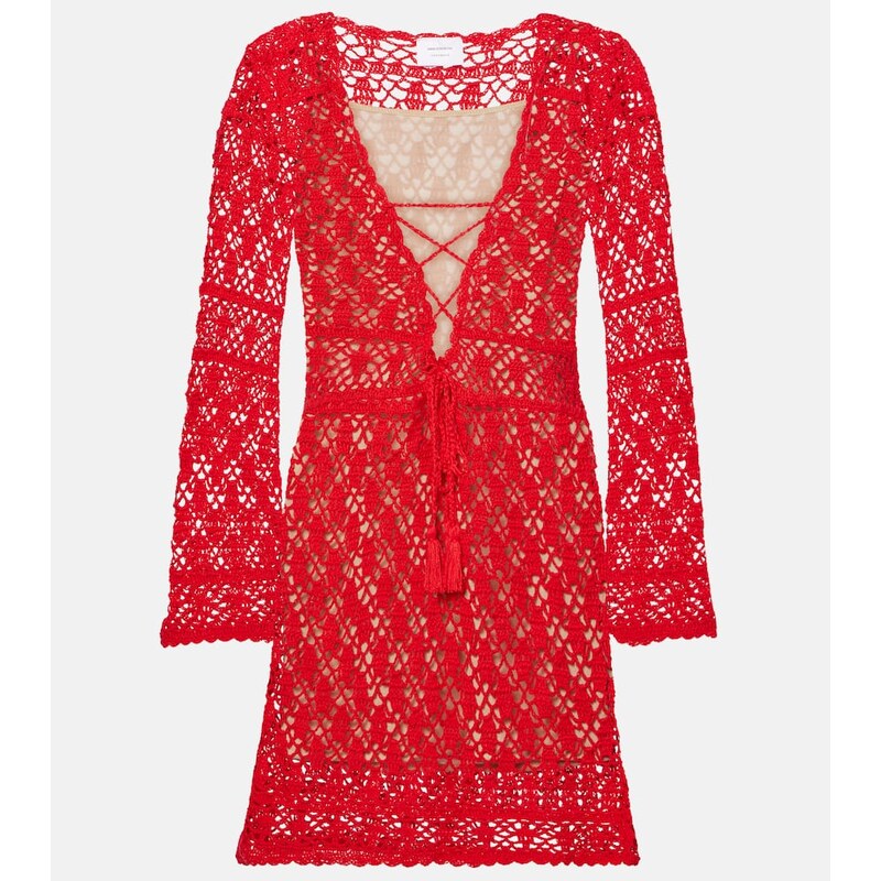 Anna Kosturova Bianca crochet cotton minidress