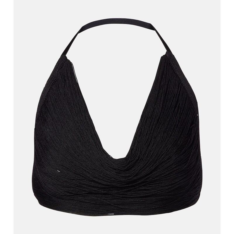 The Attico Fringed halterneck bralette